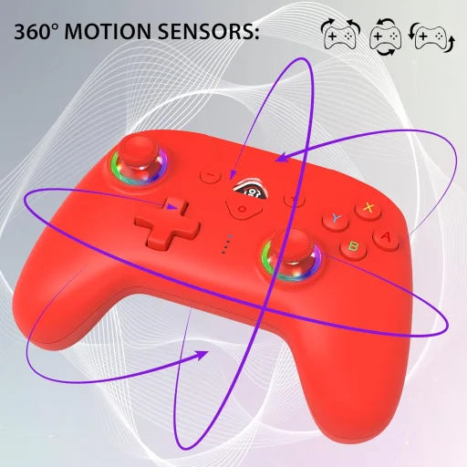 Subsonic Wireless LED Controller červený bezdrôtový ovládač pre Nintendo Switch - 3