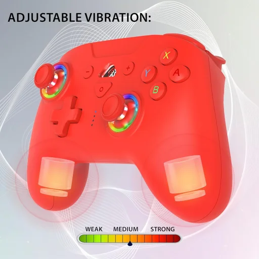 Subsonic Wireless LED Controller červený bezdrôtový ovládač pre Nintendo Switch - 4