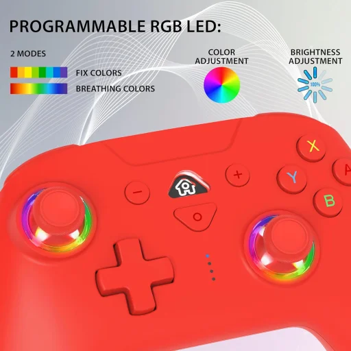 Subsonic Wireless LED Controller červený bezdrôtový ovládač pre Nintendo Switch - 5