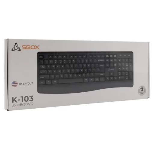 Sbox K-103 káblová klávesnica US čierna - 6