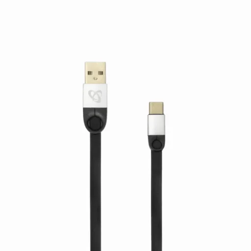 Sbox USB 2.0–Type-C 2,4A kábel čierny/strieborný 1,5 m - 2