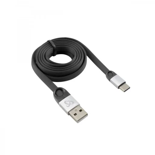 Sbox USB 2.0–Type-C 2,4A kábel čierny/strieborný 1,5 m - 1