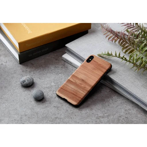 MAN&WOOD iPhone X/XS cappuccino black flipové puzdro - 4