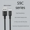 Orsen S9C USB-A – Type-C 2.1A 1 m čierny kábel thumbnail