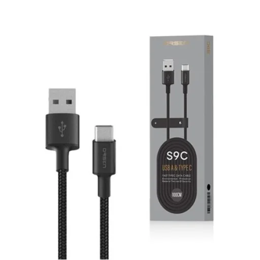 Orsen S9C USB-A – Type-C 2.1A 1 m čierny kábel - 2