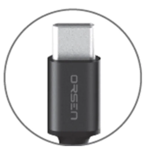 Orsen S9C USB-A – Type-C 2.1A 1 m čierny kábel - 3