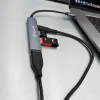 Tellur 4 az 1-ben USB-C 3.1 alumínium hub, szürke thumbnail