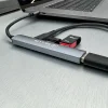 Tellur 4 az 1-ben USB-C 3.1 alumínium hub, szürke thumbnail