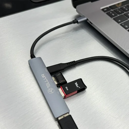 Tellur 4 v 1 USB-C 3.1 hliníkový hub, sivý - 7