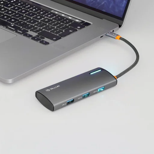 Tellur USB-C hub, PD 3.0 100W, HDMI, 3xUSB 3.0, szürke - 9
