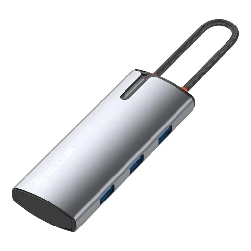 Tellur USB-C hub, PD 3.0 100W, HDMI, 3xUSB 3.0, sivý - 4