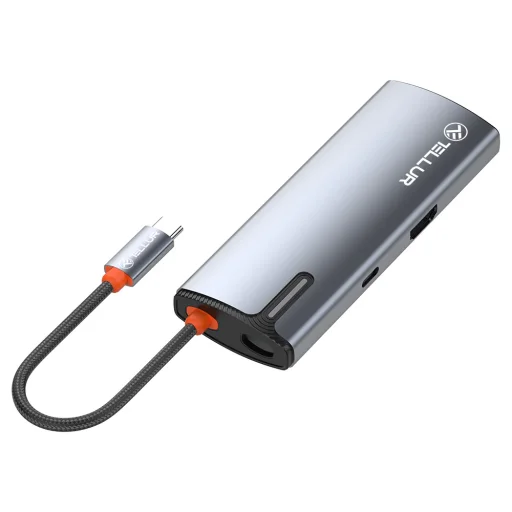Tellur USB-C hub, PD 3.0 100W, HDMI, 3xUSB 3.0, sivý - 5