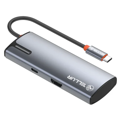 Tellur USB-C hub, PD 3.0 100W, HDMI, 3xUSB 3.0, sivý - 7