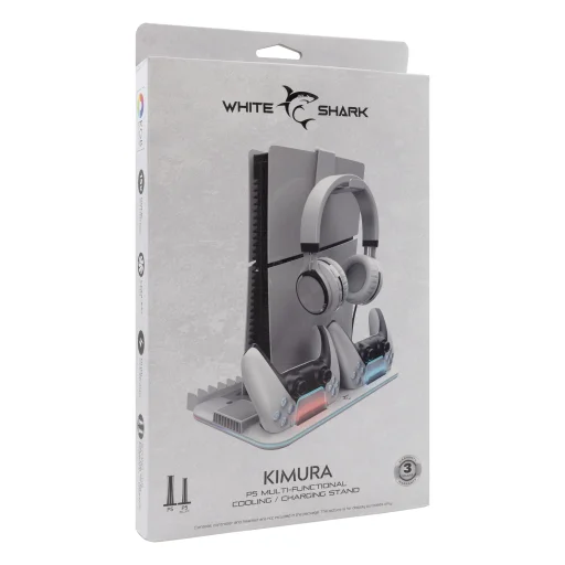 White Shark PS5-DZ504 Kimura-2 multifunkciós hűtőállvány és töltő PS5-höz - 10