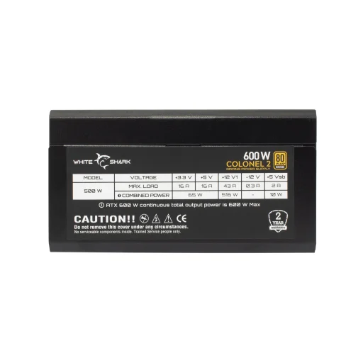 White Shark GPSU-B600S Colonel-2 600W 80+ Bronze teljesen moduláris ATX tápegység - 2