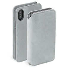 Krusell Broby SlimWallet flipové puzdro na 4 karty pre Apple iPhone XS Max, svetlosivé