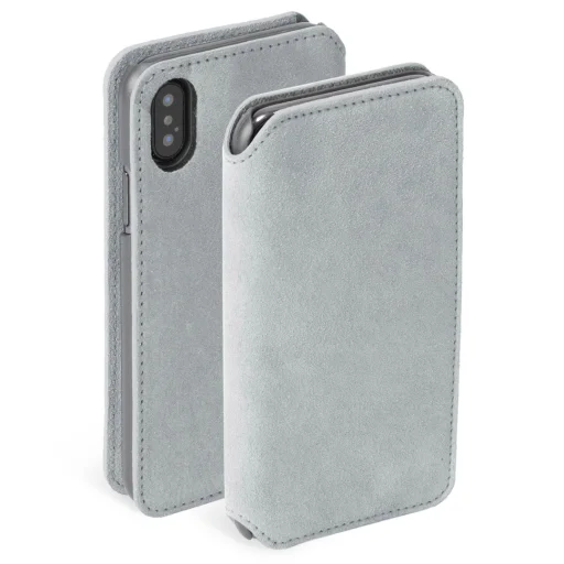 Krusell Broby SlimWallet flipové puzdro na 4 karty pre Apple iPhone XS Max, svetlosivé - 1