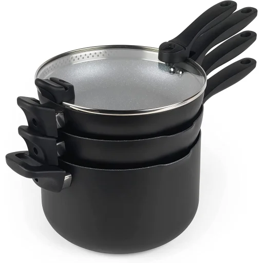 Russell Hobbs RH01840EU7 stohovateľná metalická mramorová súprava riadu, 4-dielna - 2