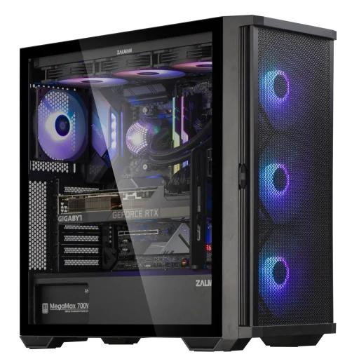 Zalman Z10 Plus ATX čierna počítačová skriňa s ARGB ventilátormi - 5