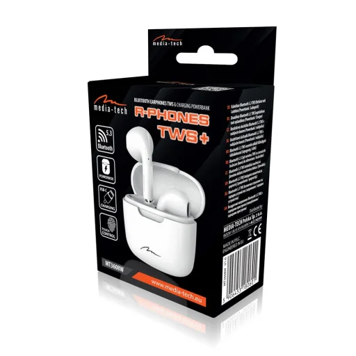 Media-Tech MT3608W R-Phones TWS+ biele bezdrôtové slúchadlá - 9