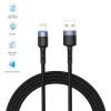 Tellur USB–Lightning LED nylonový opletený dátový a nabíjací kábel, 1,2 m, čierny thumbnail