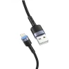 Tellur USB–Lightning LED nylonový opletený dátový a nabíjací kábel, 1,2 m, čierny thumbnail