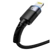 Tellur USB–Lightning LED nylonový opletený dátový a nabíjací kábel, 1,2 m, čierny thumbnail