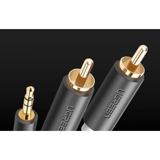 UGREEN AV102 3.5mm mini jack - 2RCA audio kábel 1m fekete - 5