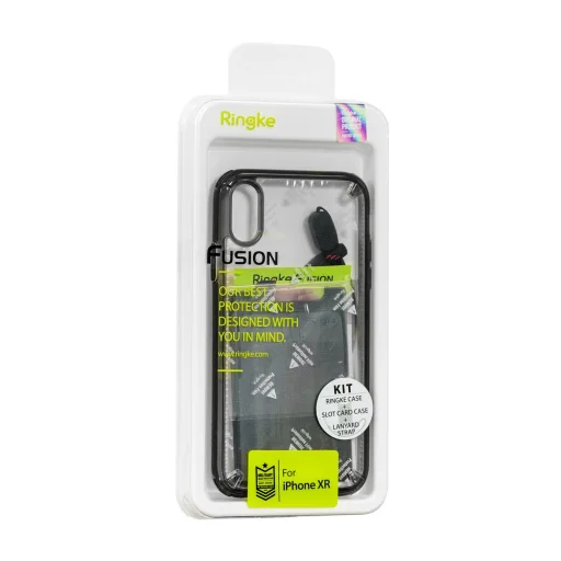 Ringke Fusion PC és TPU tok iPhone XR Szürle + Kártyatartó és Csuklópánt (FSAP0032-RPKG) - 8