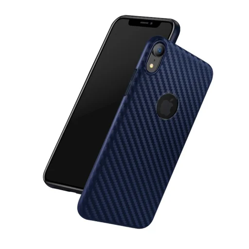 HOCO Delicate Shadow karbonmintás tok iPhone XR sötétkék - 1