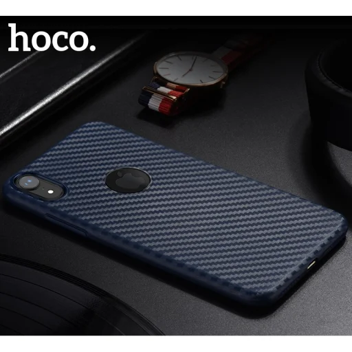 HOCO Delicate Shadow karbonmintás tok iPhone XR sötétkék - 3