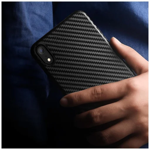 HOCO Delicate Shadow karbonmintás tok iPhone XR fekete - 2