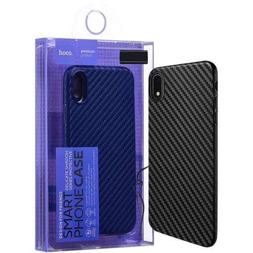 HOCO Delicate Shadow karbonmintás tok iPhone XR fekete - 3