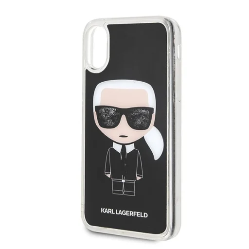 Karl Lagerfeld KLHCI61ICGBK Iconic Glitter tok iPhone XR fekete - 3