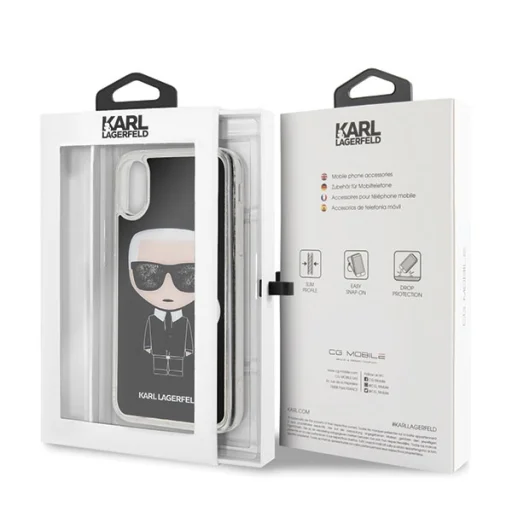 Karl Lagerfeld KLHCI61ICGBK Iconic Glitter tok iPhone XR fekete - 7