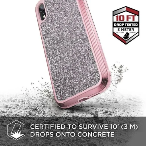 X-DORIA Defense Lux tok iPhone XR pink csillámos ütésálló - 4