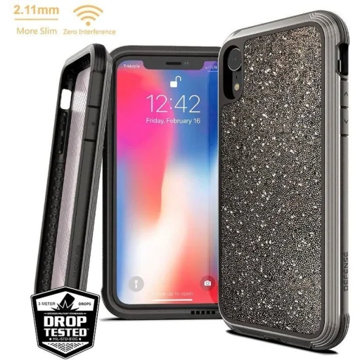 X-DORIA Defense Lux tok iPhone XR arany csillámos ütésálló - 1
