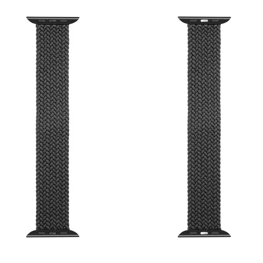 Apple Watch 4/5/6/7/8/SE/Ultra (42/44/45/49mm) Tactical 769 String Band szövet óraszíj méret L fekete - 4