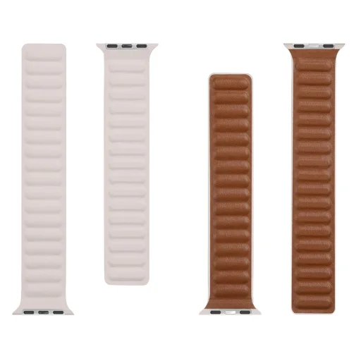 Tactical 726 Loop Leather bőr óraszíj Apple Watch 3/4/5/6/7/8/SE 38/40/41 mm keki - 3