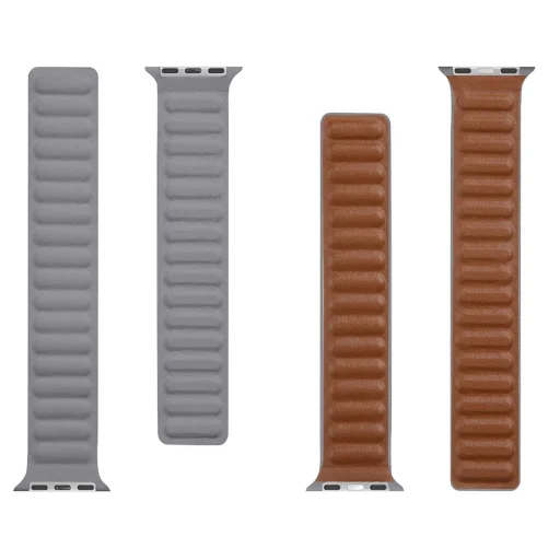 Tactical 732 Loop Leather bőr óraszíj Apple Watch 3/4/5/6/7/8/SE 38/40/41 mm szürke - 4