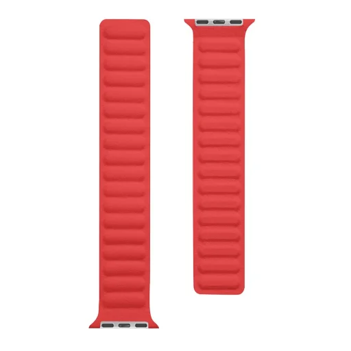 Tactical 729 Loop Leather bőr óraszíj Apple Watch 3/4/5/6/7/8/SE 38/40/41 mm piros - 2