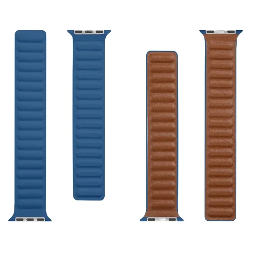 Tactical 728 Loop Leather bőr óraszíj Apple Watch 3/4/5/6/7/8/SE 38/40/41 mm éjkék - 4