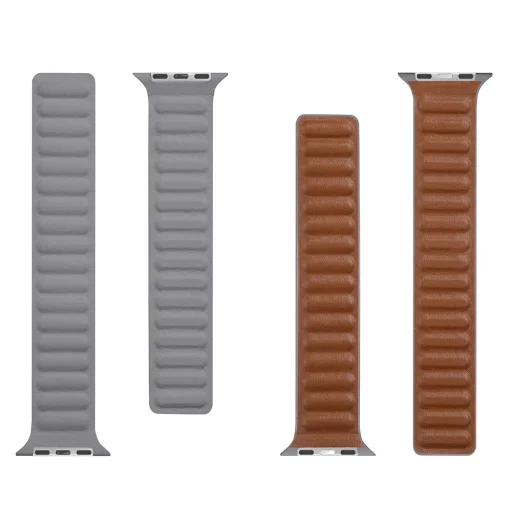 Tactical 736 Loop Leather bőr óraszíj Apple Watch 4/5/6/7/8/SE/Ultra (42/44/45/49mm) szürke - 4