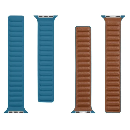 Tactical 741 Loop Leather bőr óraszíj Apple Watch 4/5/6/7/8/SE/Ultra (42/44/45/49mm) tengerészkék - 3