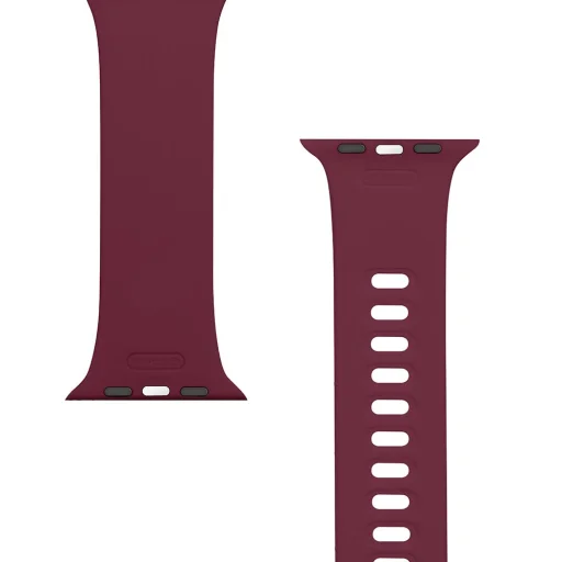 Tactical 798 Szilikon óraszíj csattal Apple Watch 4/5/6/7/8/SE/Ultra (42/44/45/49mm) borvörös - 3