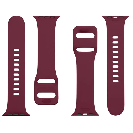 Tactical 798 Szilikon óraszíj csattal Apple Watch 4/5/6/7/8/SE/Ultra (42/44/45/49mm) borvörös - 4