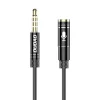 Dudao 4 pólusú 3.5mm mini audio jack toldó kábel 1m fekete thumbnail