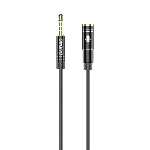 Dudao 4 pólusú 3.5mm mini audio jack toldó kábel 1m fekete - 2