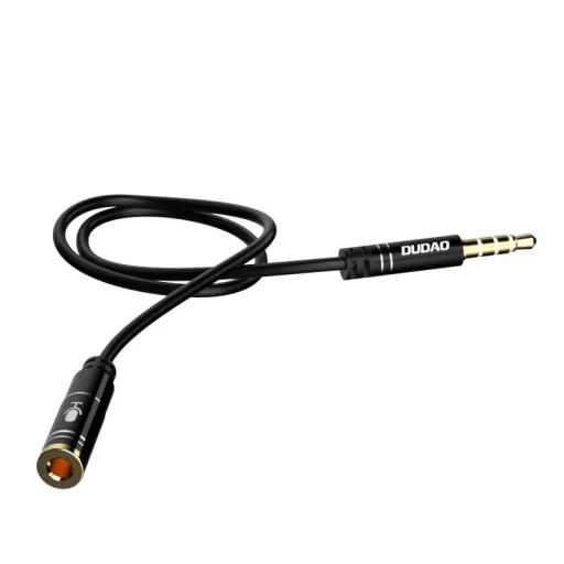 Dudao 4 pólusú 3.5mm mini audio jack toldó kábel 1m fekete - 6
