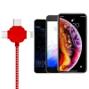 KAKU Jinba 3in1 Univerzális autós töltő 2.4A 2xUSB (USB Type C + Lightning + Micro USB) piros thumbnail